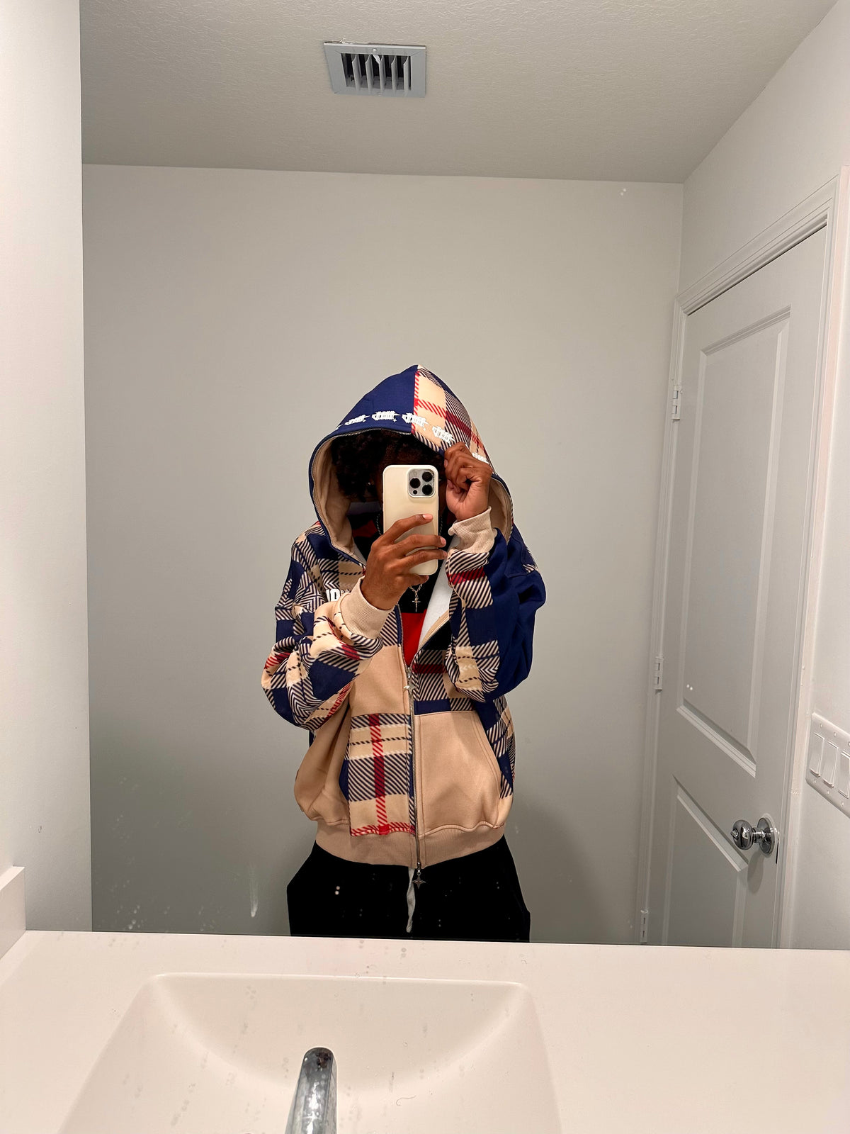 PLAID PATTERN CHECK FULL ZIP