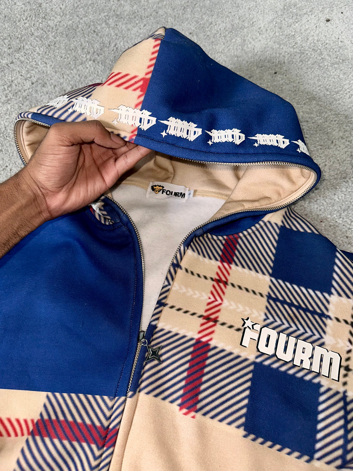 PLAID PATTERN CHECK FULL ZIP