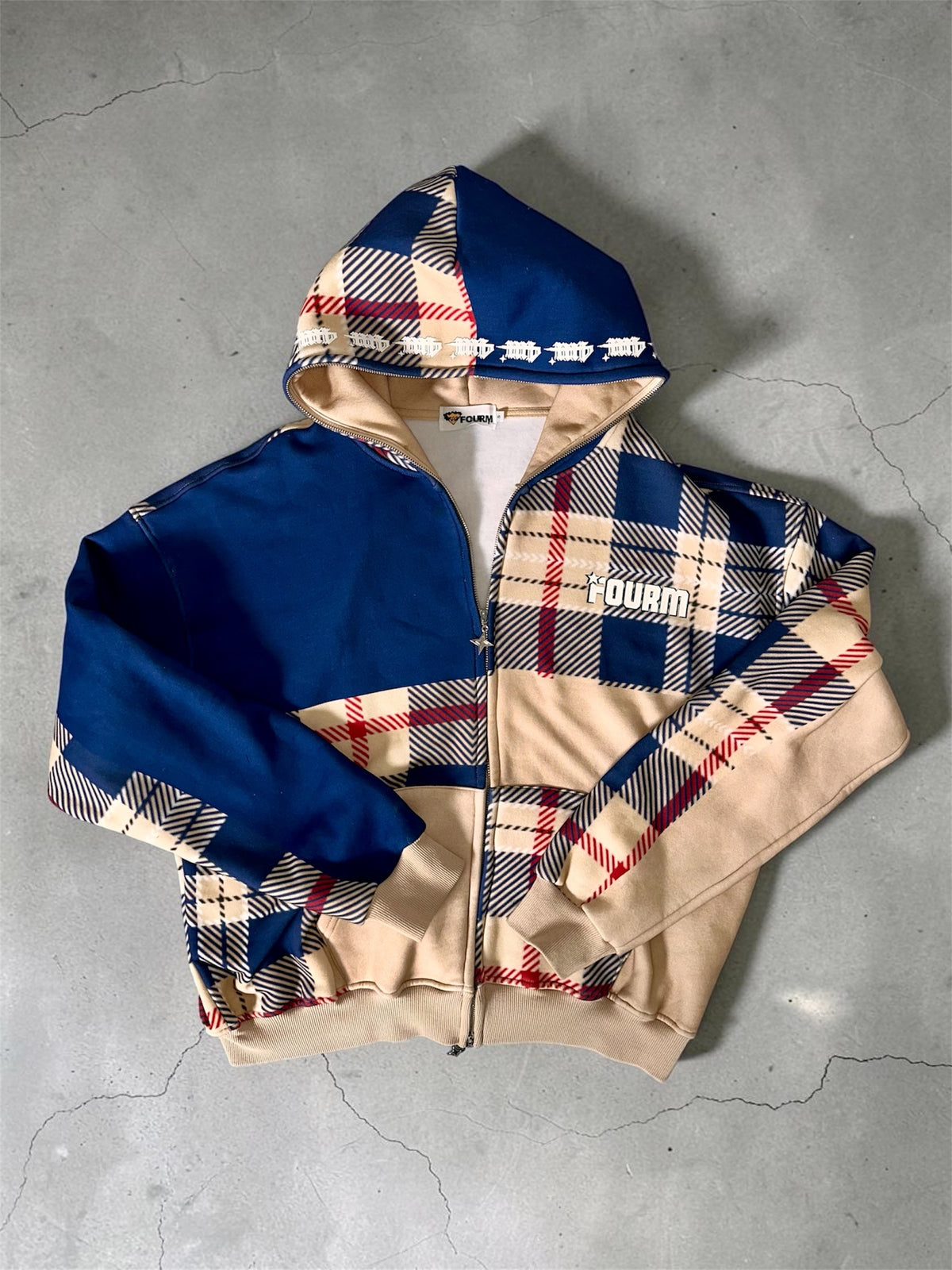 PLAID PATTERN CHECK FULL ZIP